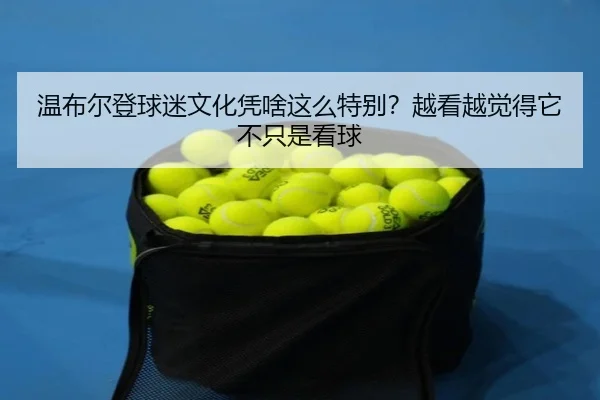 温布尔登球迷文化凭啥这么特别？越看越觉得它不只是看球